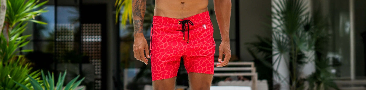 Men's Red Swim Trunks