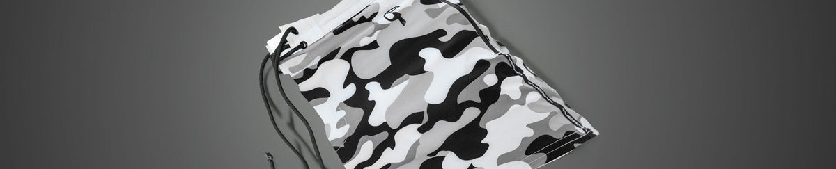 Split Camo Swim Trunks