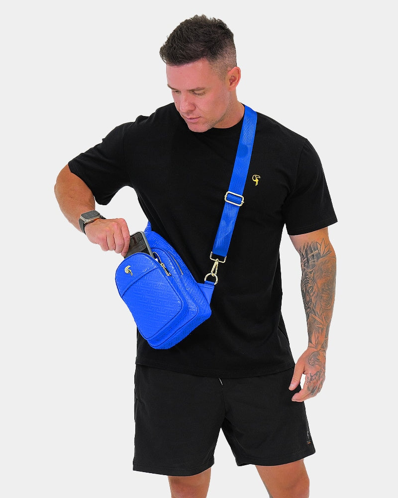 Blue Leather Messenger Bag Bag Tucann