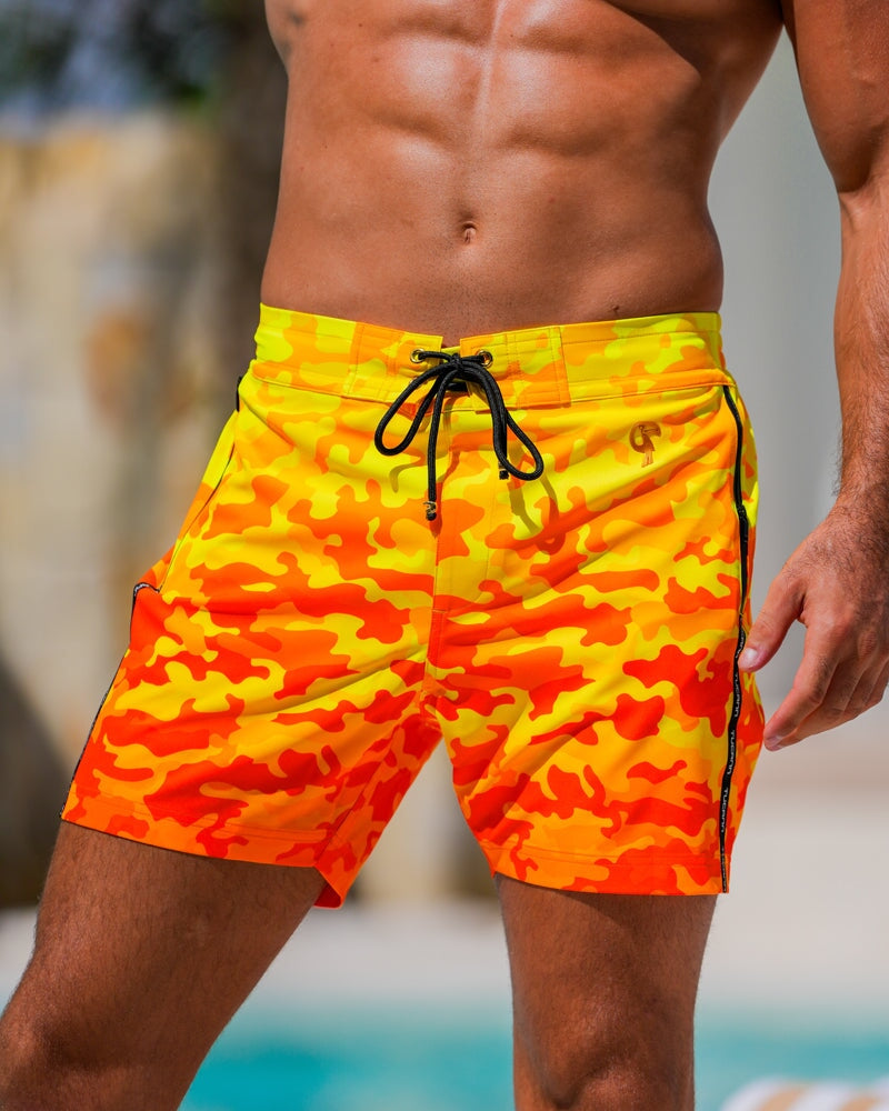 Faded Camo - Sunset 5" Swim Trunks Tucann