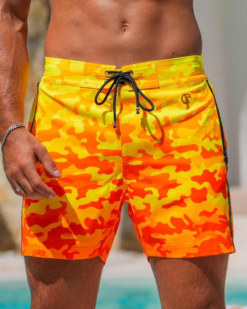 Faded Camo - Sunset 5" Swim Trunks Tucann
