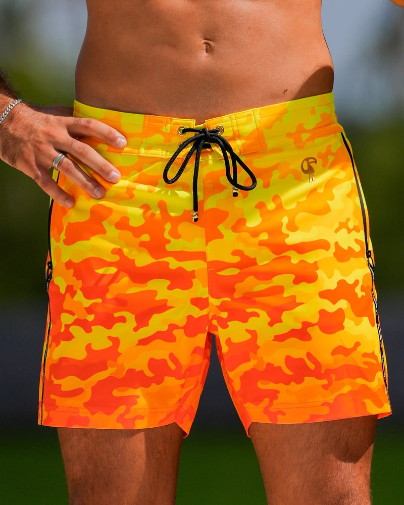 Faded Camo - Sunset 5" Swim Trunks Tucann