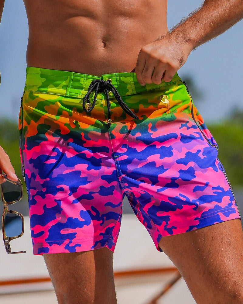Faded Camo - Tropical 5" Swim Trunks Tucann