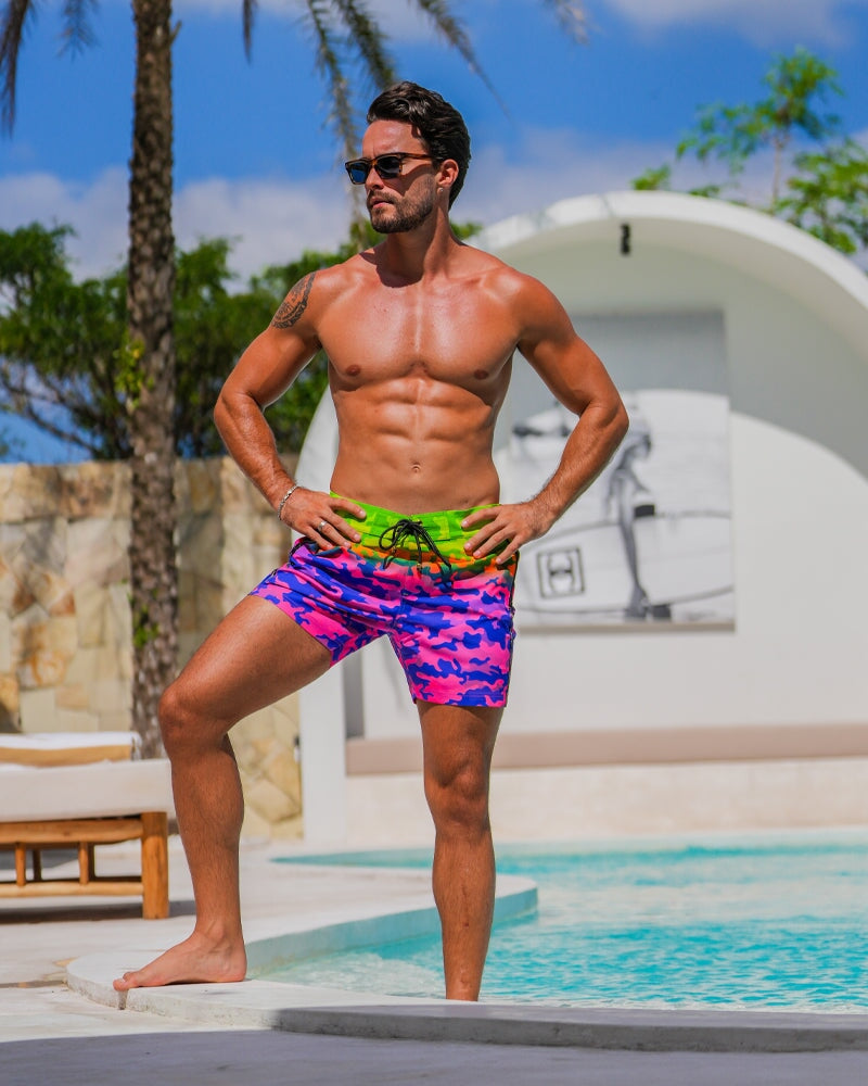 Faded Camo - Tropical 5" Swim Trunks Tucann