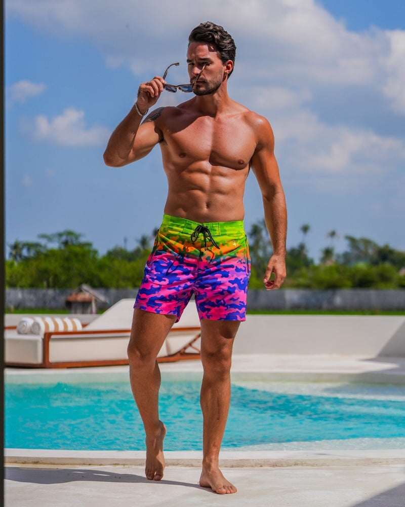 Faded Camo - Tropical 5" Swim Trunks Tucann