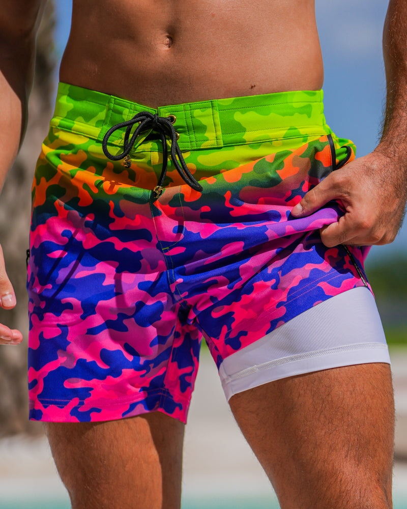 Faded Camo - Tropical 5" Swim Trunks Tucann