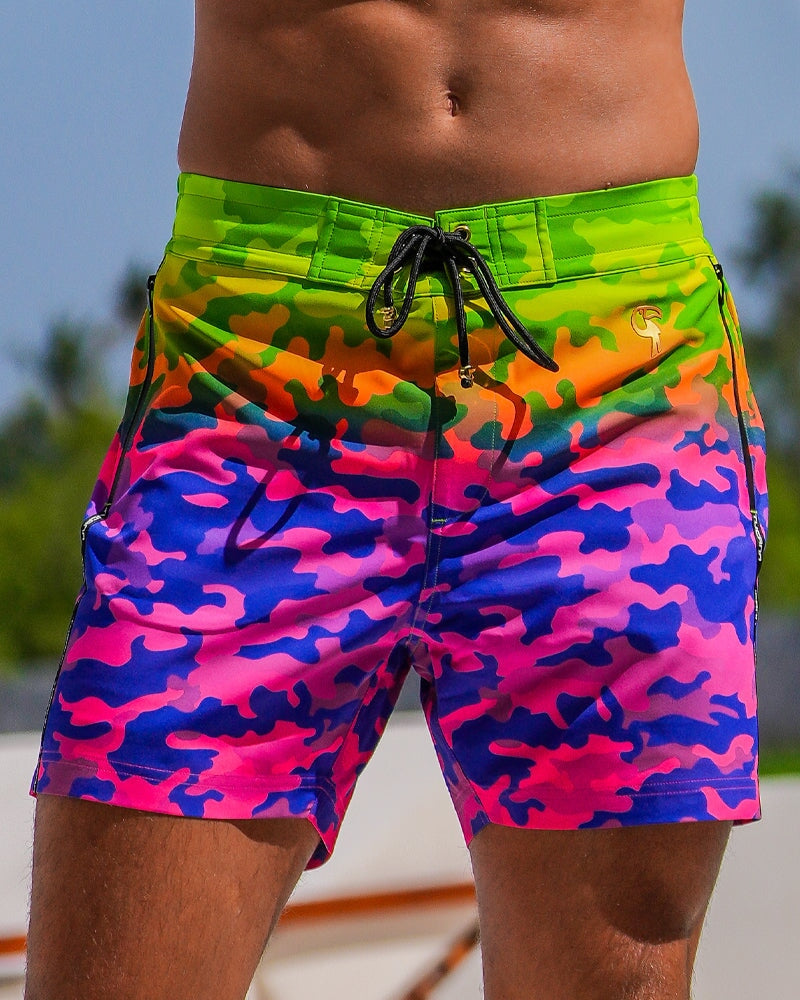 Faded Camo - Tropical 5" Swim Trunks Tucann