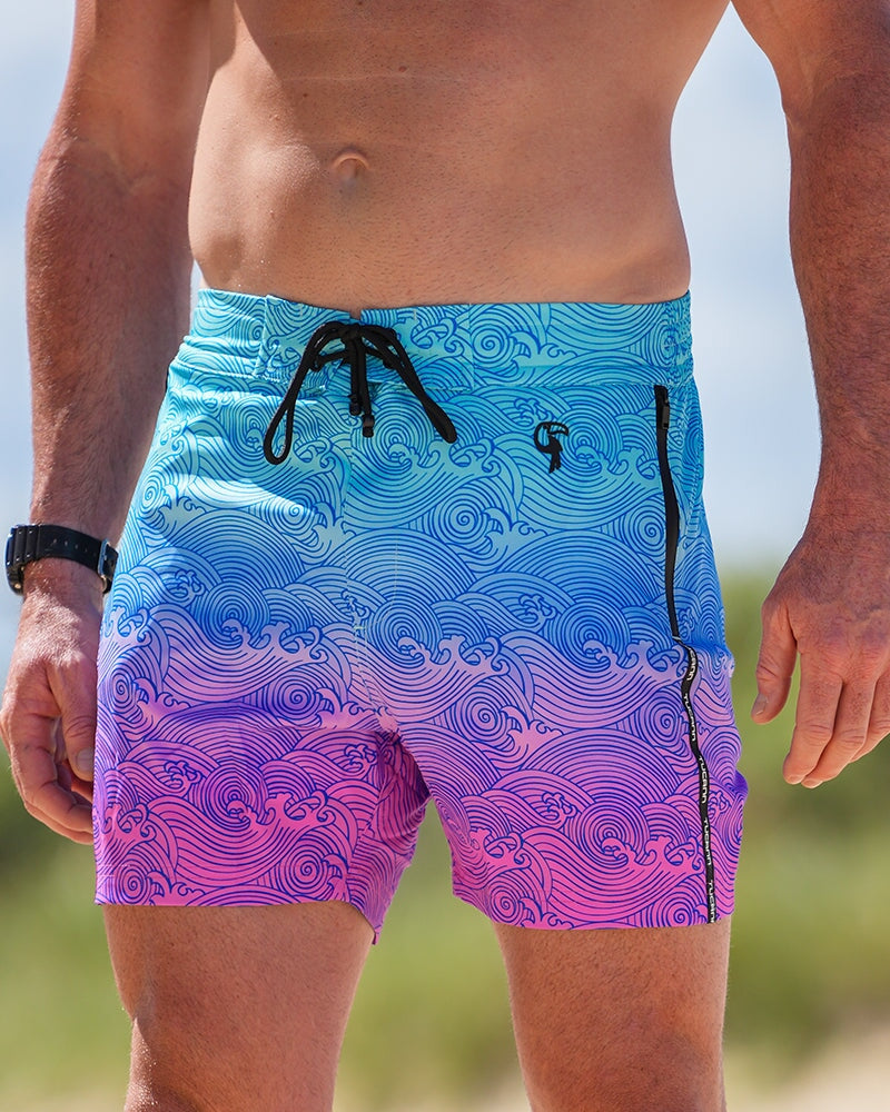 Faded Waves Oasis - 5" Swim Trunks Tucann