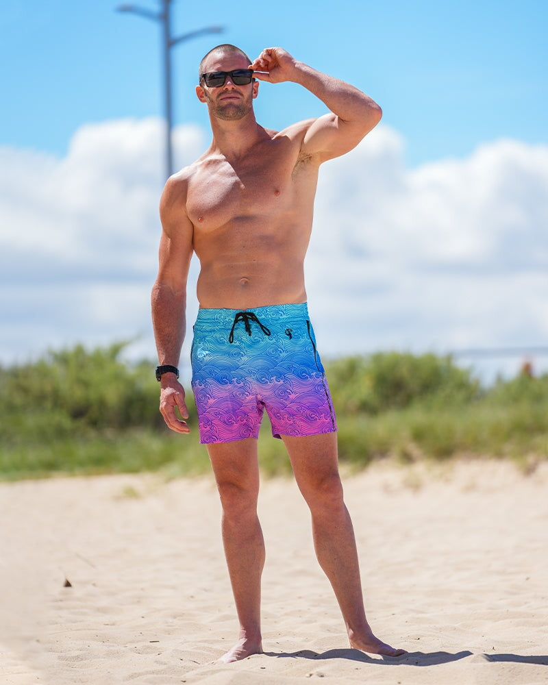 Faded Waves Oasis - 5" Swim Trunks Tucann
