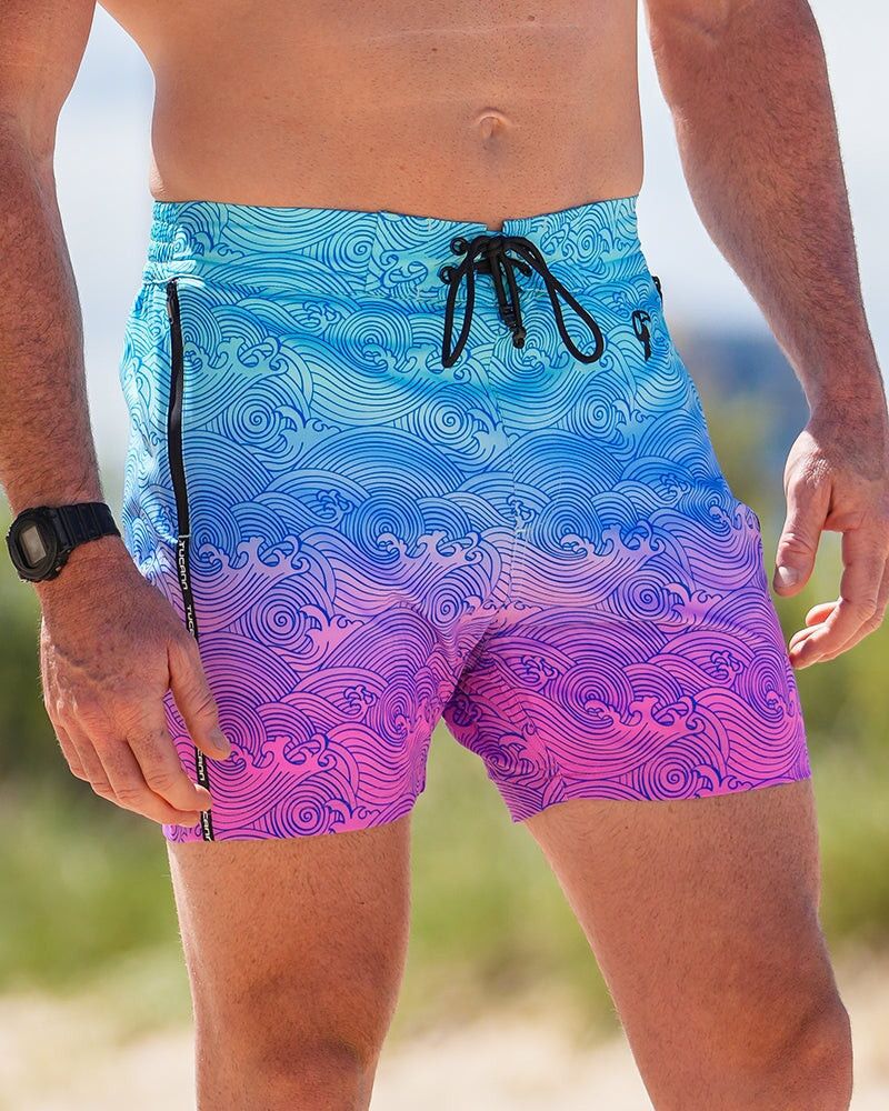 Faded Waves Oasis - 5" Swim Trunks Tucann