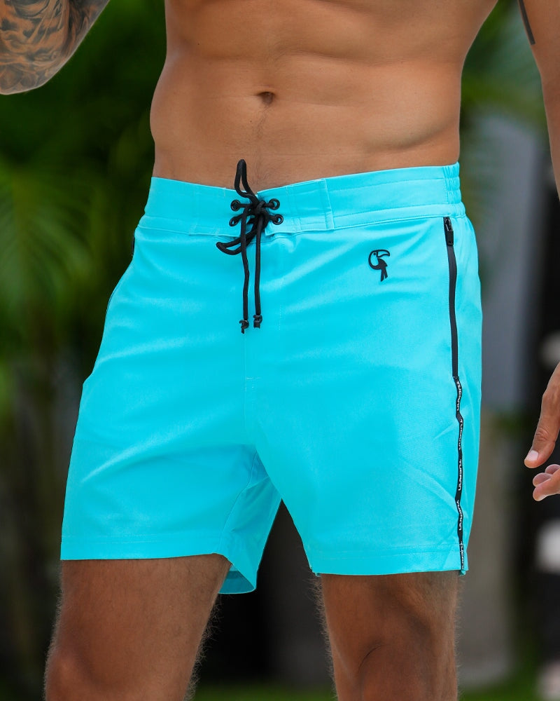 Fluro Aqua - 5" Swim Trunks Tucann