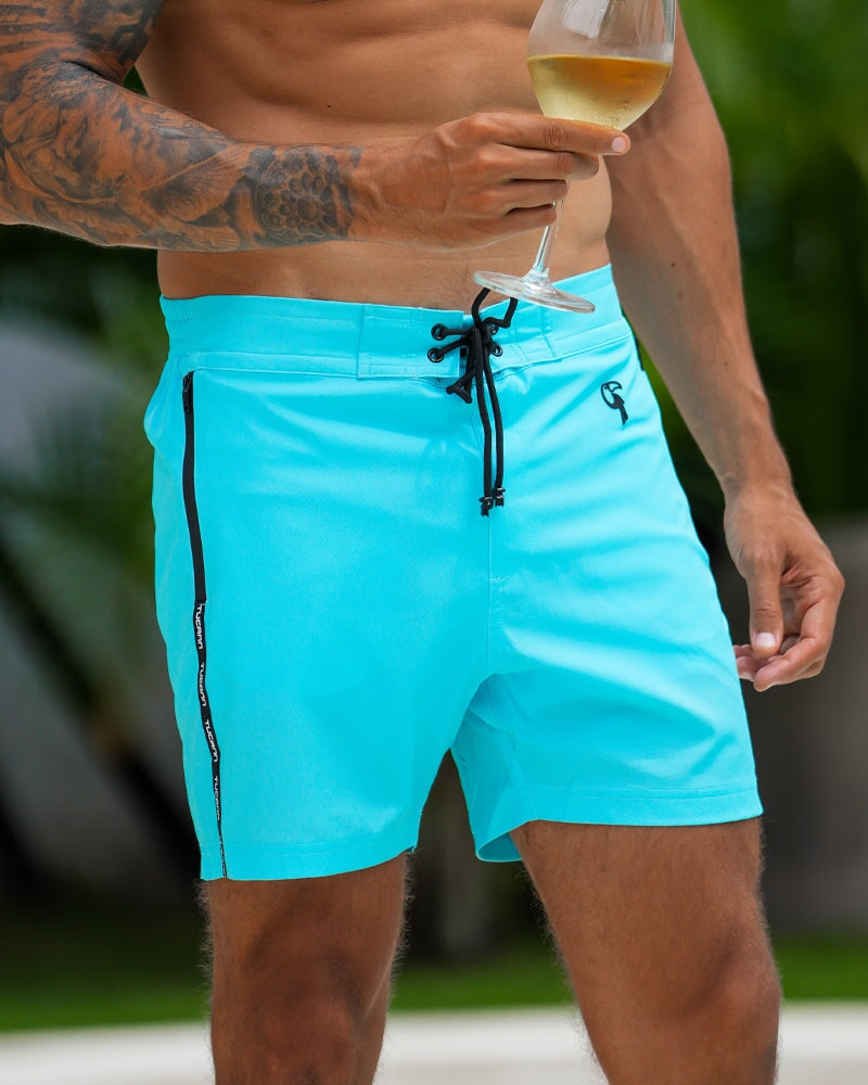Fluro Aqua - 5" Swim Trunks Tucann