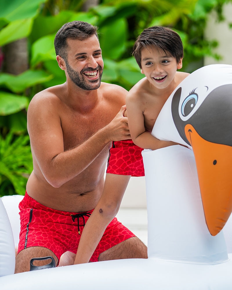Kids Shorts-Red Mirage Shorts / Board shorts Tucann