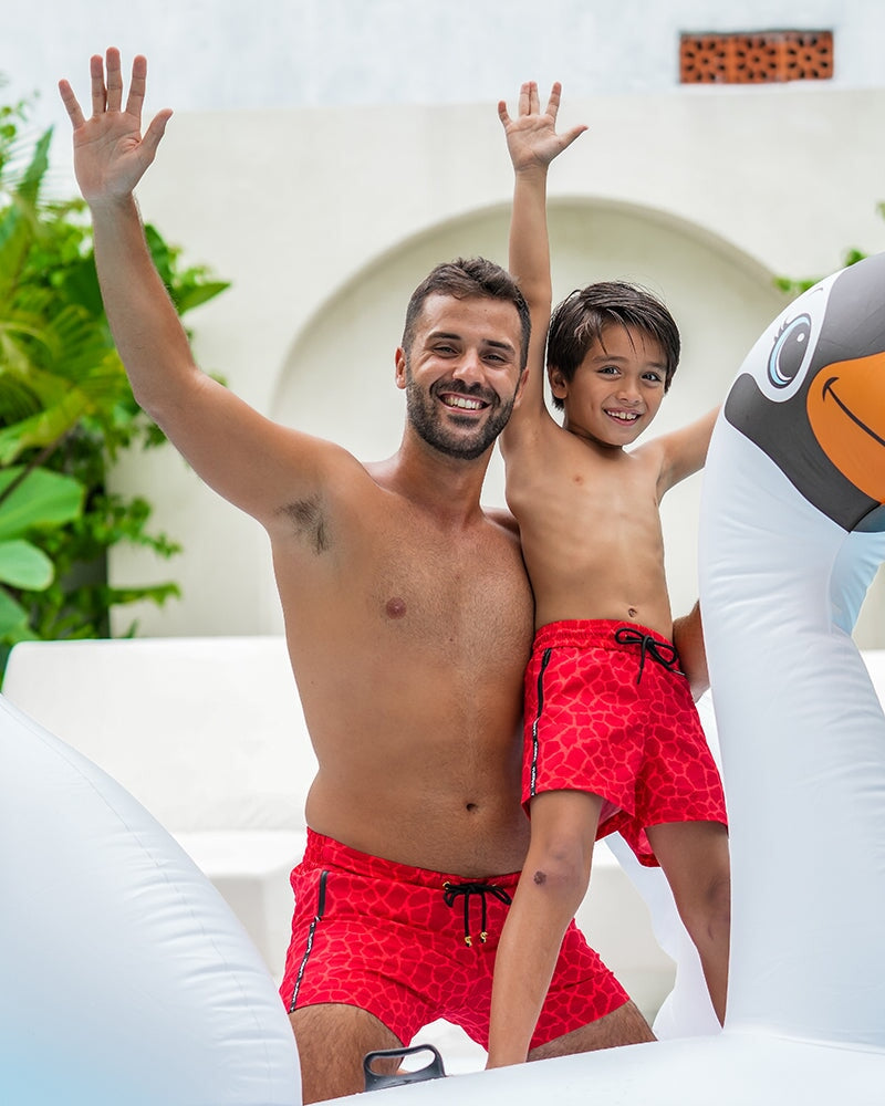 Kids Shorts-Red Mirage Shorts / Board shorts Tucann