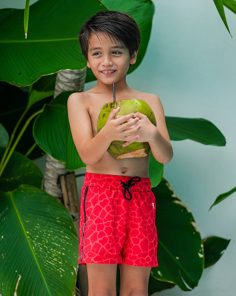 Kids Shorts-Red Mirage Shorts / Board shorts Tucann