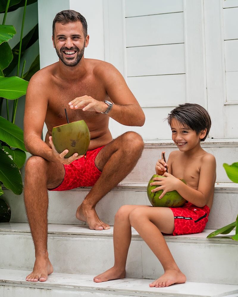 Kids Shorts-Red Mirage Shorts / Board shorts Tucann
