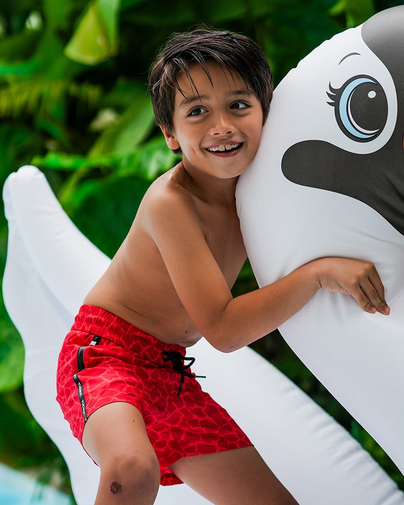 Kids Shorts-Red Mirage Shorts / Board shorts Tucann