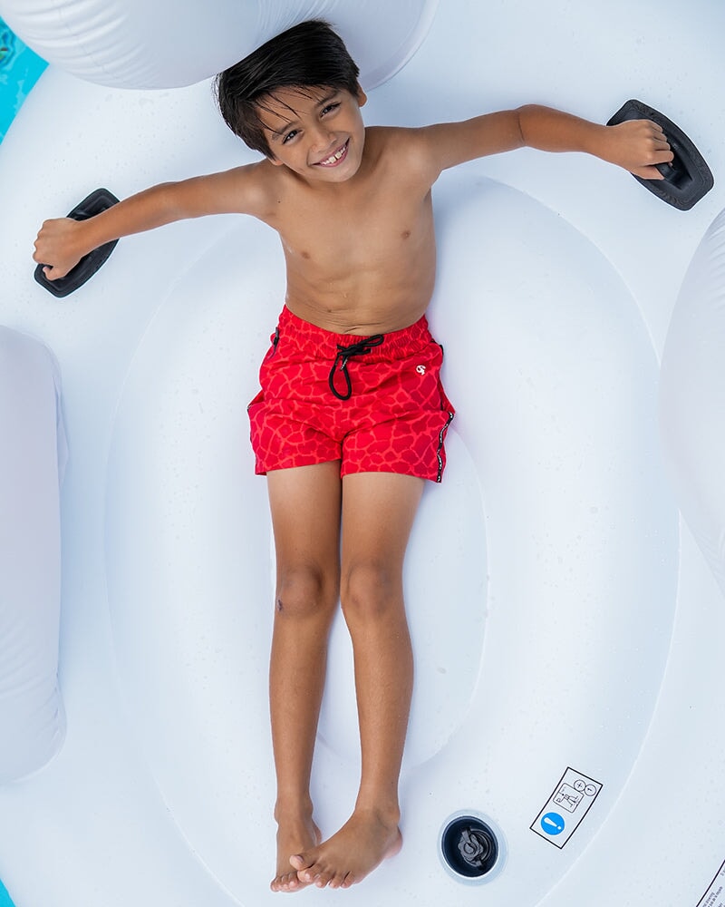 Kids Shorts-Red Mirage Shorts / Board shorts Tucann
