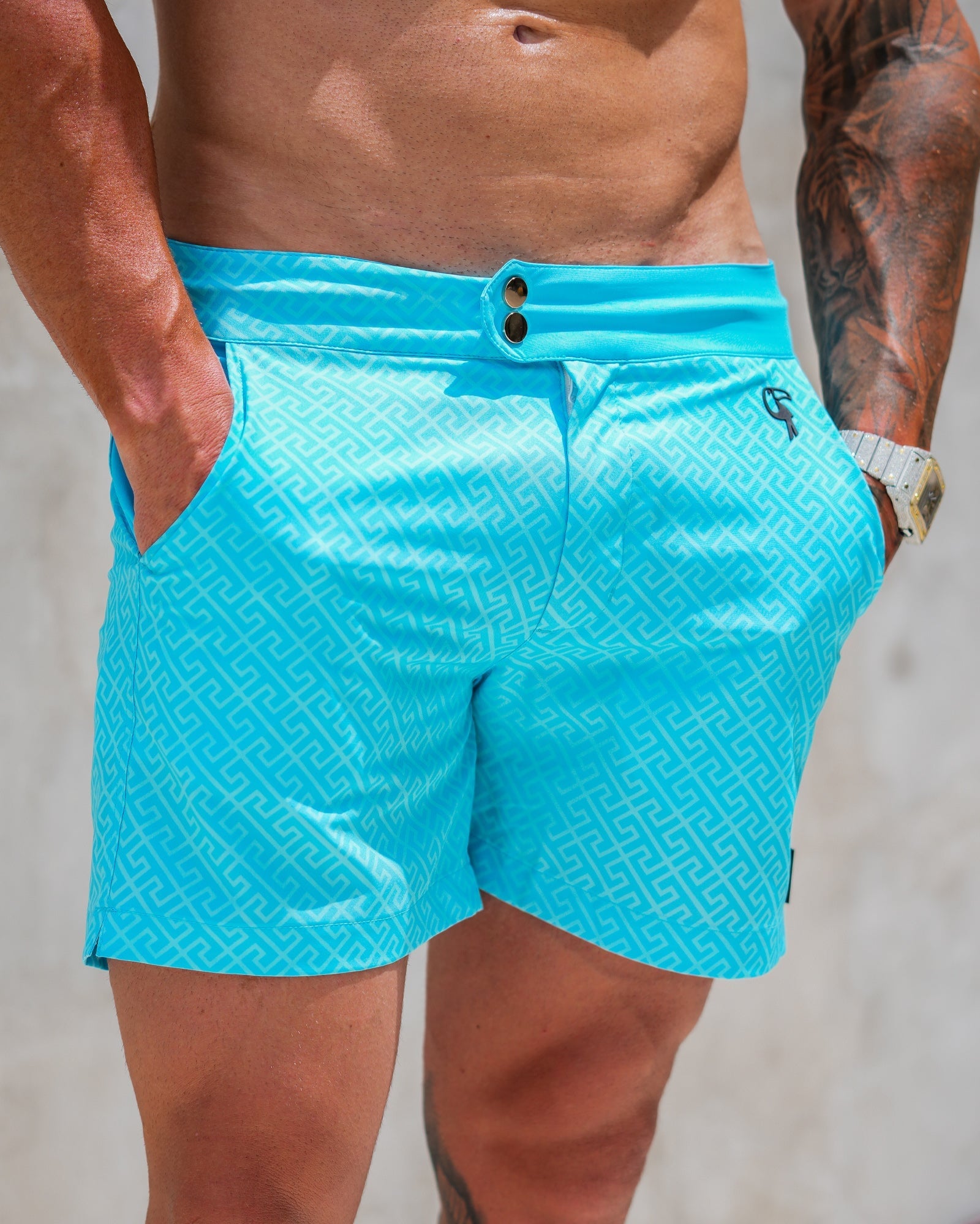 Luxe Swim Trunks - Aqua - 5" Shorts / Board shorts Tucann