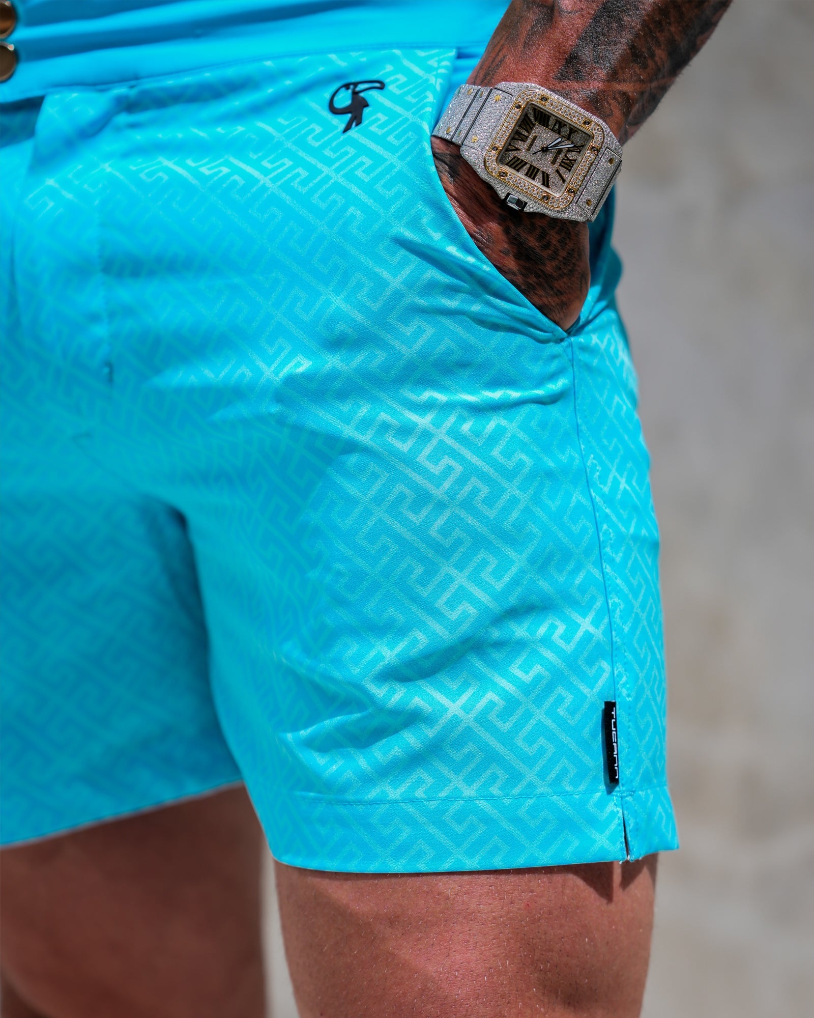 Luxe Swim Trunks - Aqua - 5" Shorts / Board shorts Tucann