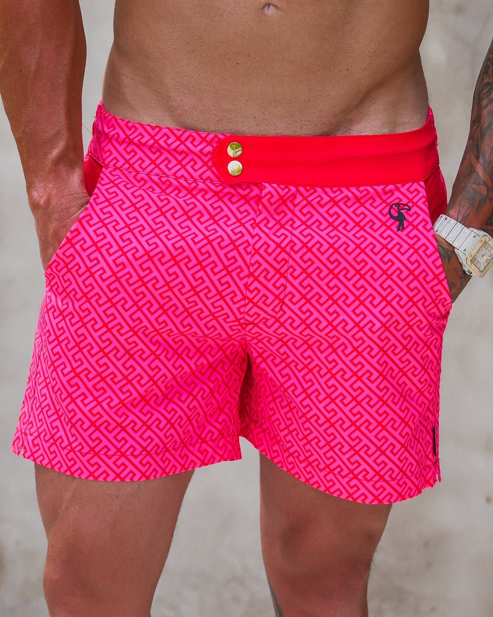 Luxe Swim Trunks - Red - 5