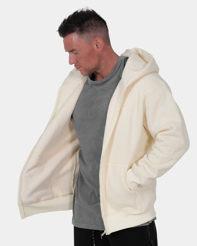 Luxe500 Zip Hoodie - Apricot Cream HOODIES Tucann