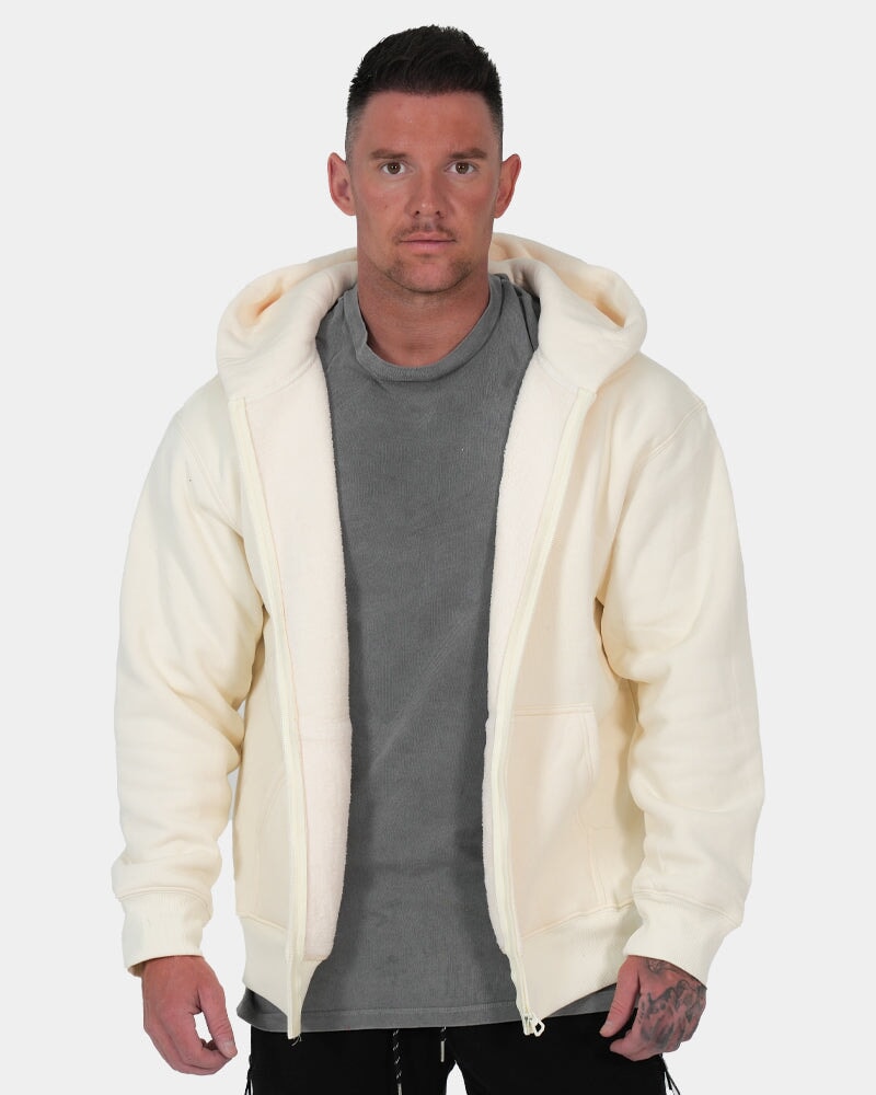 Luxe500 Zip Hoodie - Apricot Cream HOODIES Tucann