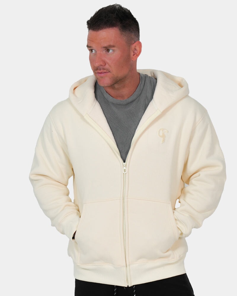 Luxe500 Zip Hoodie - Apricot Cream HOODIES Tucann