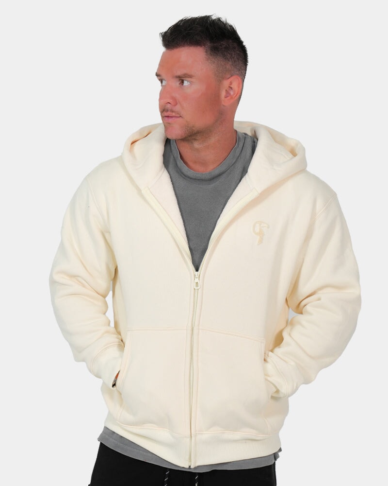 Luxe500 Zip Hoodie - Apricot Cream HOODIES Tucann