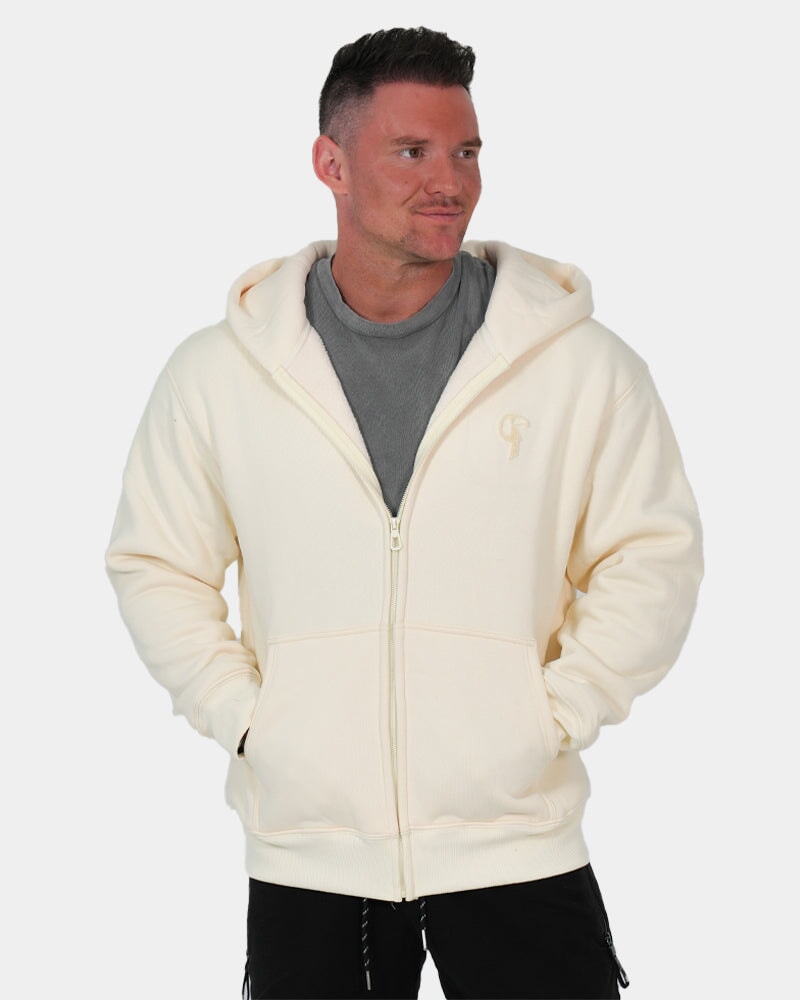 Luxe500 Zip Hoodie - Apricot Cream HOODIES Tucann