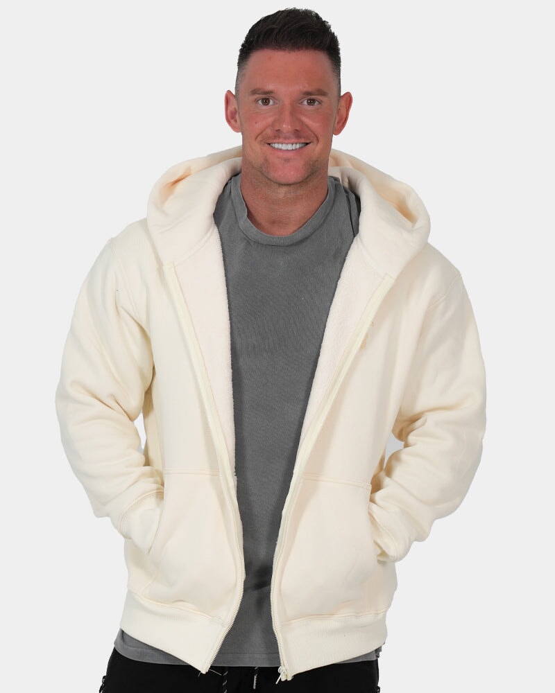 Luxe500 Zip Hoodie - Apricot Cream HOODIES Tucann