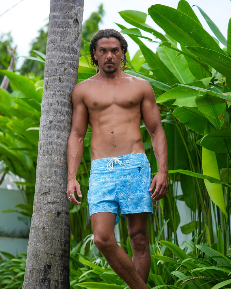 Make Waves Blue V2 Swim Shorts - 3" Shorts / Board shorts Tucann