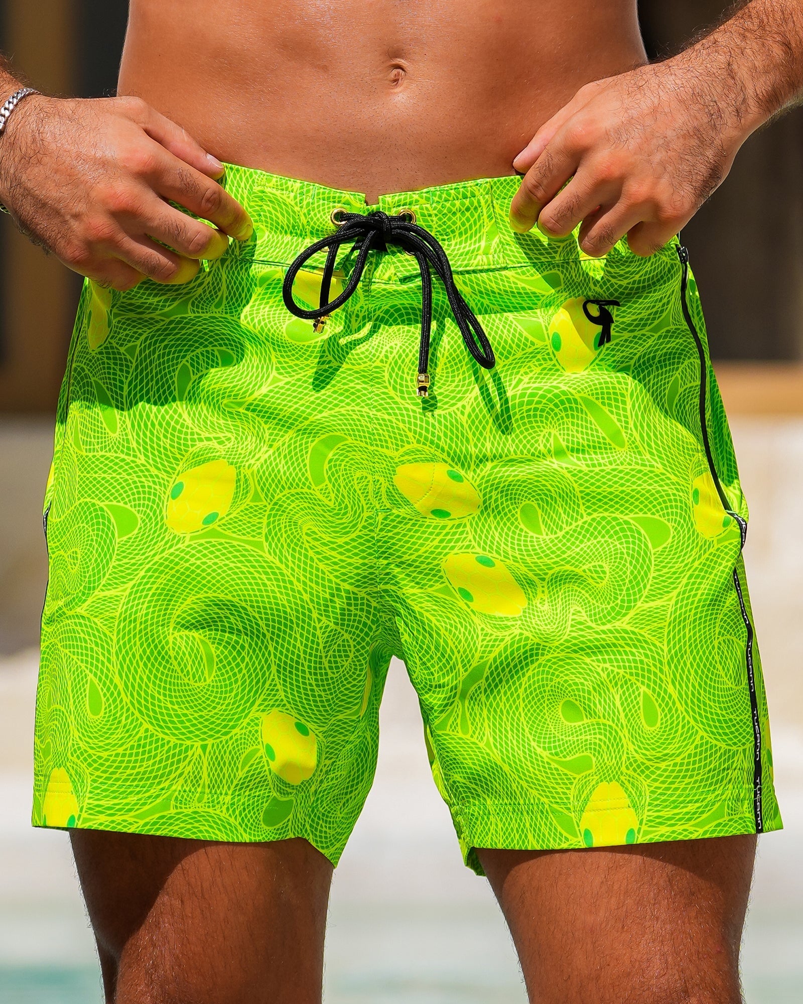 Medusa - Lime 5" Swim Trunks Tucann