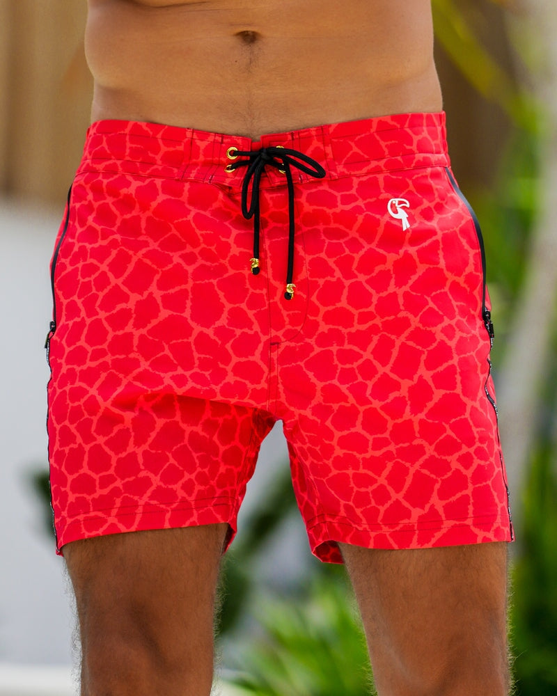 Mirage - Red - 5" Swim Trunks Tucann