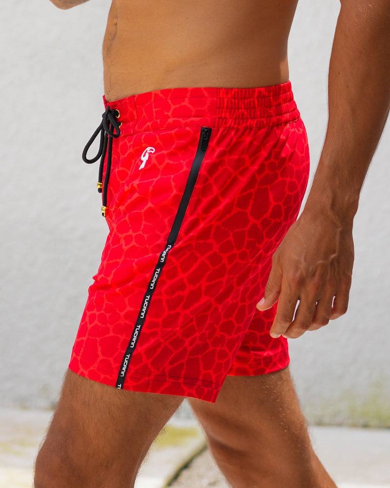 Mirage - Red - 5" Swim Trunks Tucann