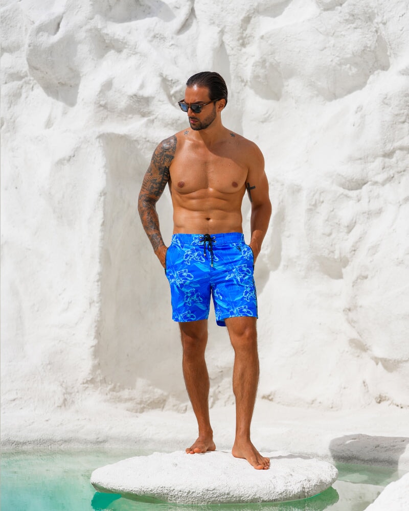 Neon Orchard Azure 7" Swim Trunks Tucann