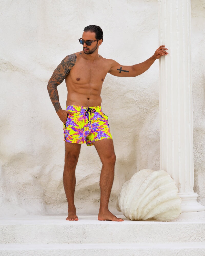 Neon Orchard Electric 3" Swim Trunks Tucann