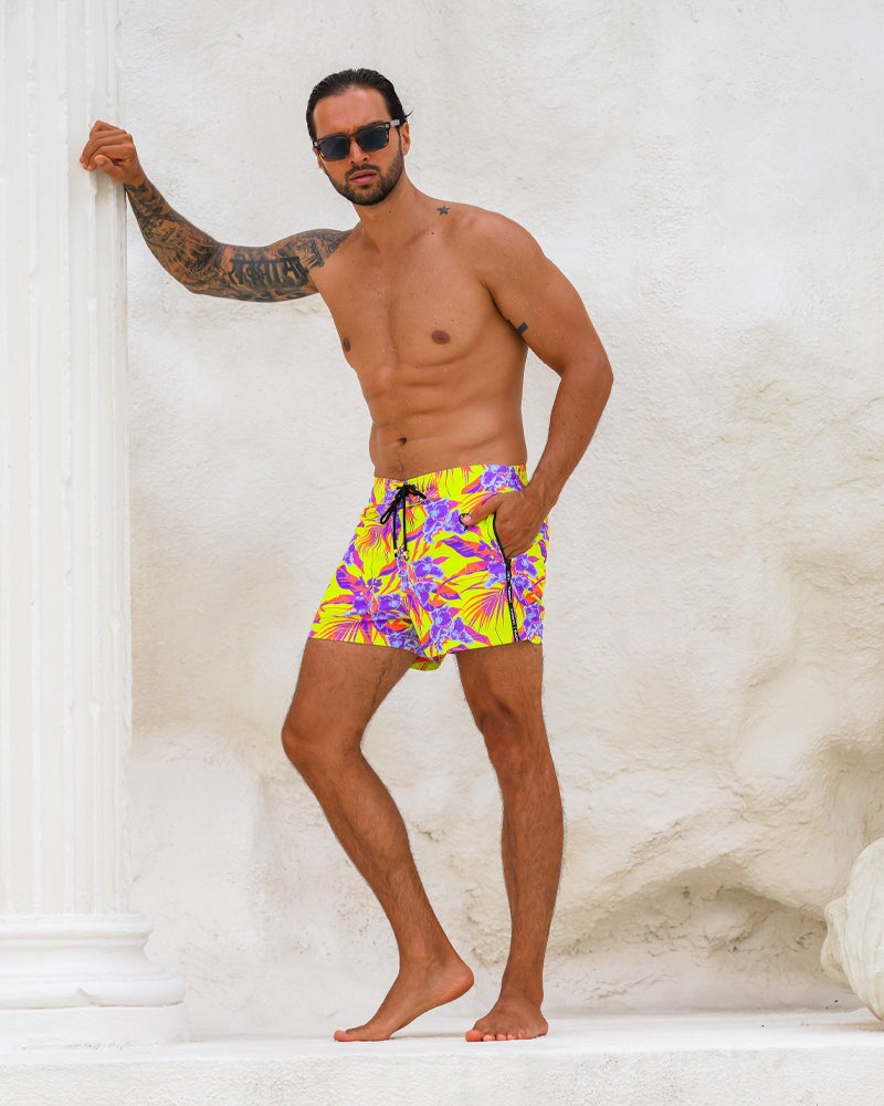 Neon Orchard Electric 3" Swim Trunks Tucann