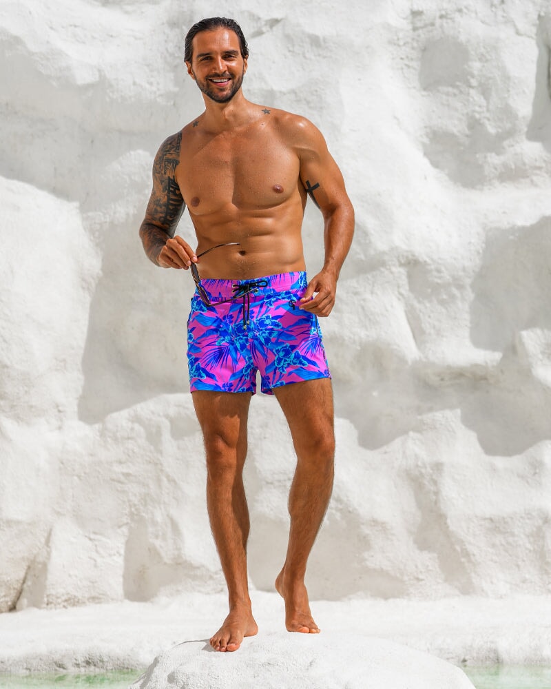 Neon Orchid Magenta 3" Swim Trunks Tucann