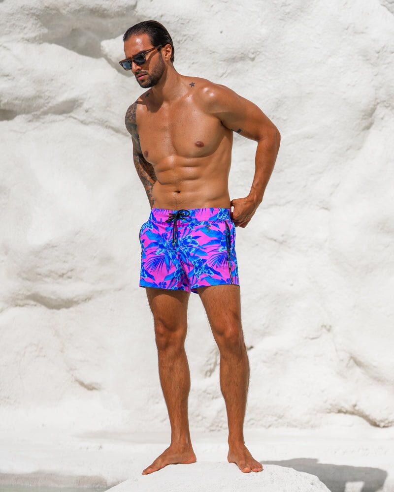 Neon Orchid Magenta 3" Swim Trunks Tucann