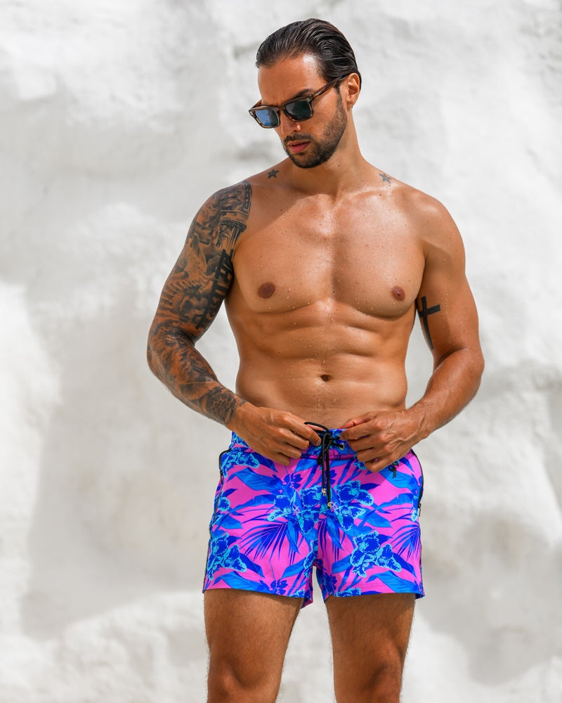 Neon Orchid Magenta 3" Swim Trunks Tucann