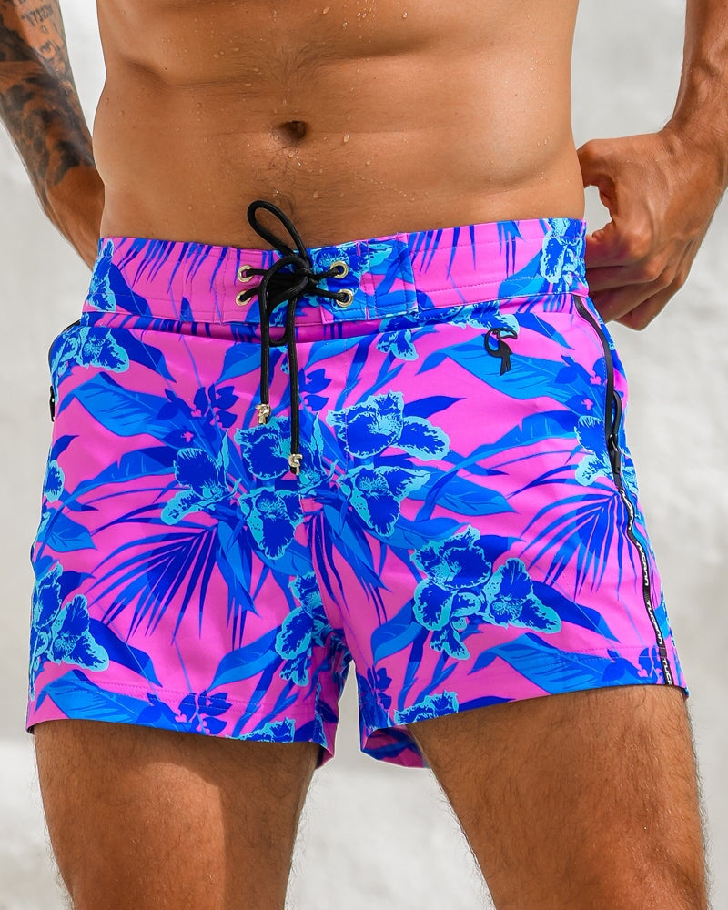 Neon Orchid Magenta 3" Swim Trunks Tucann