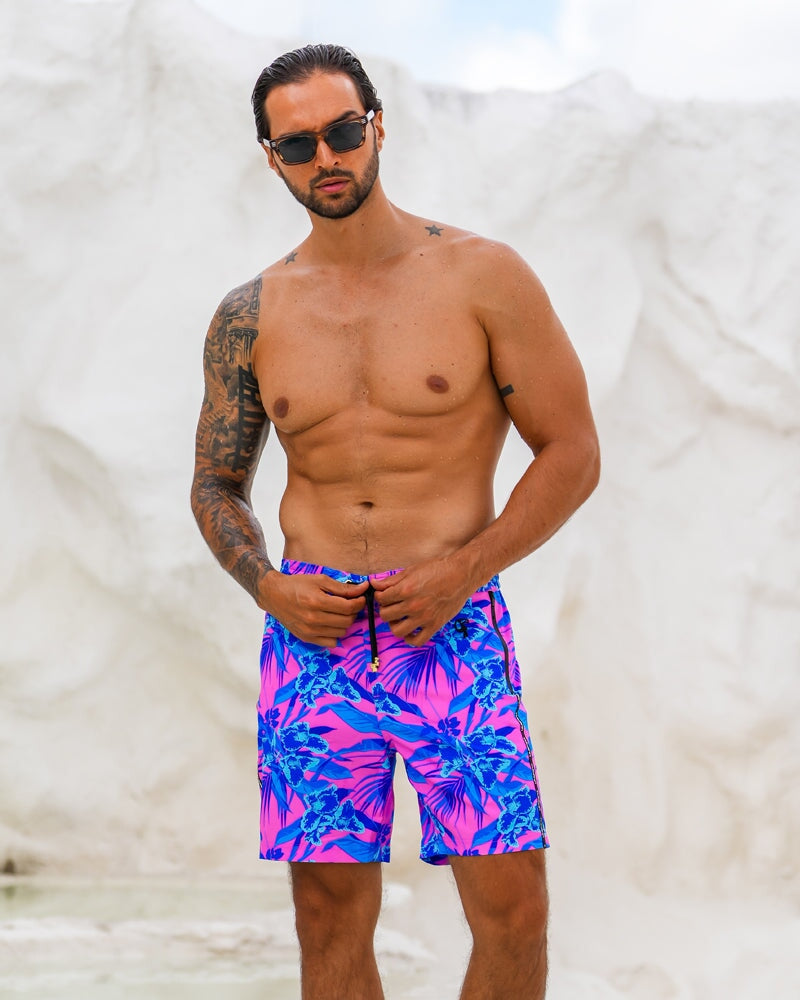 Neon Orchid Magenta 7" Swim Trunks Tucann