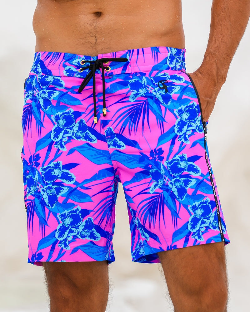 Neon Orchid Magenta 7" Swim Trunks Tucann