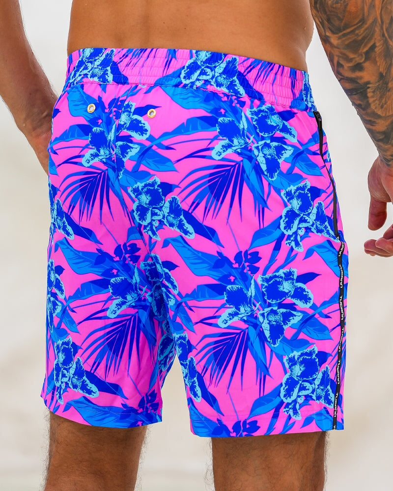 Neon Orchid Magenta 7" Swim Trunks Tucann
