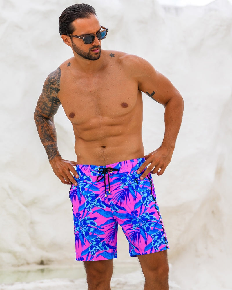 Neon Orchid Magenta 7" Swim Trunks Tucann