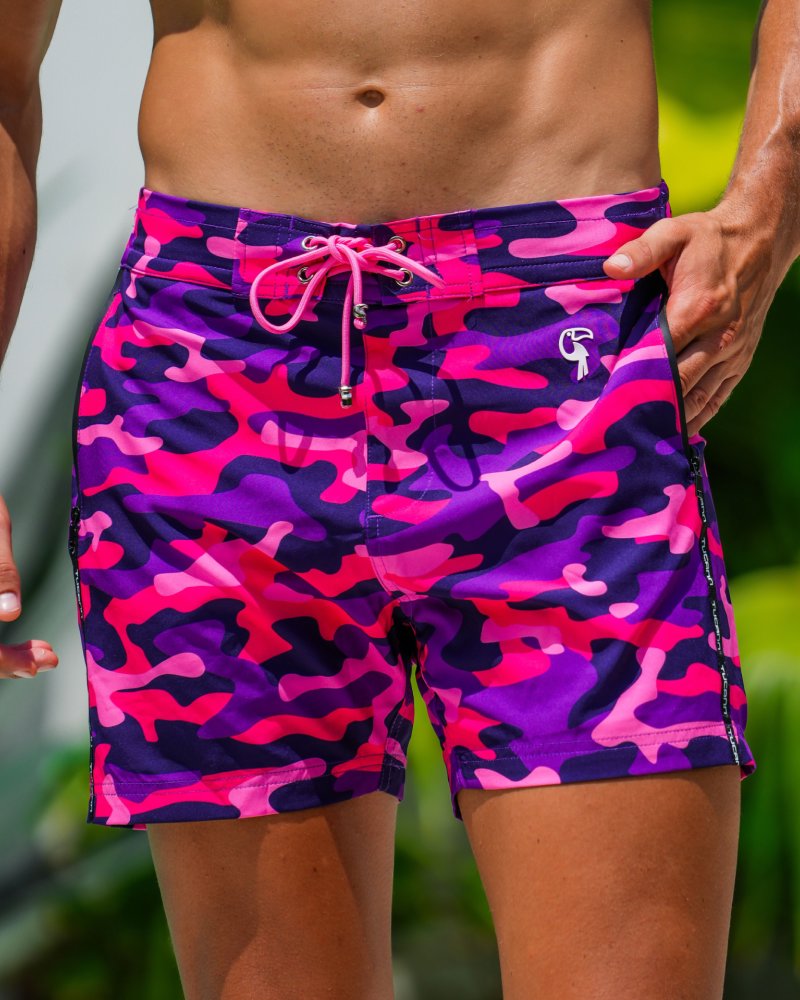 Pink Camo - 5" Swim Trunks Tucann
