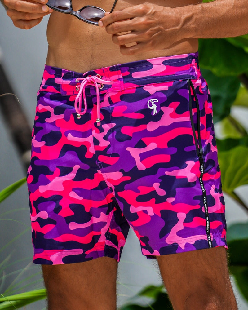 Pink Camo - 5" Swim Trunks Tucann