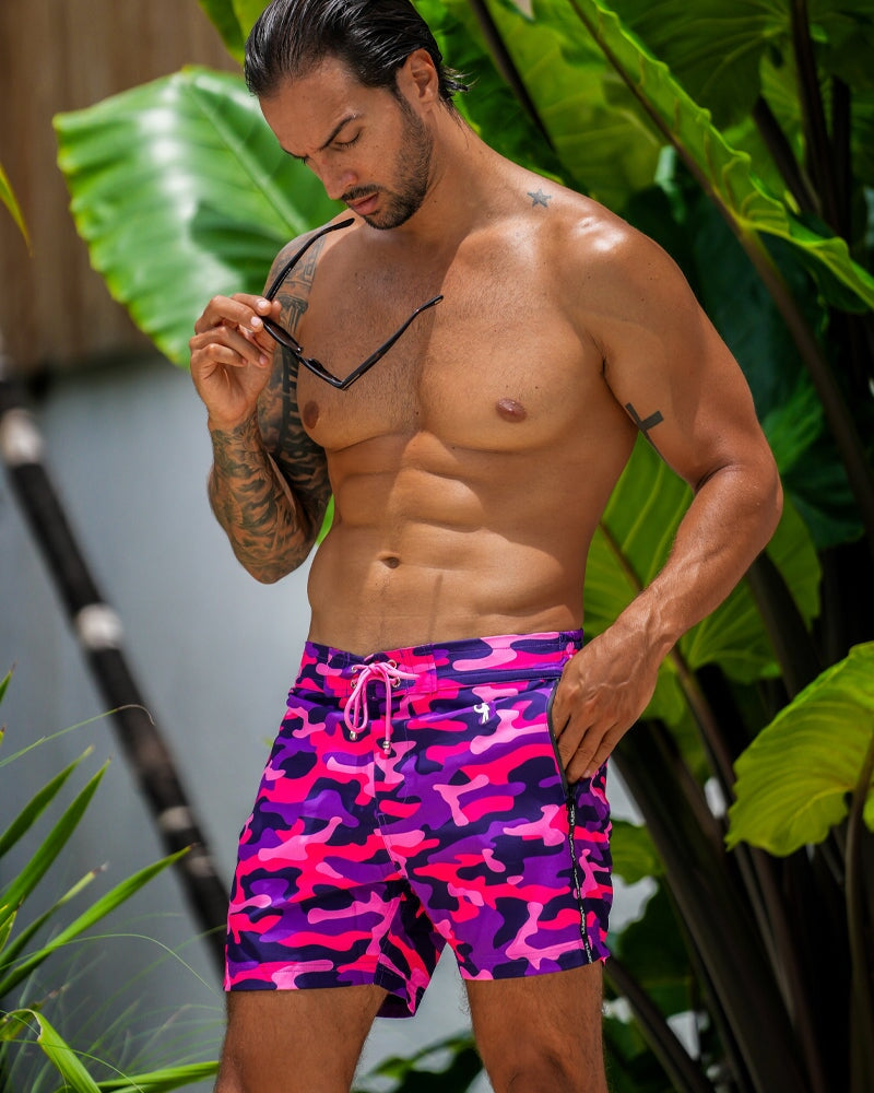 Pink Camo - 5" Swim Trunks Tucann