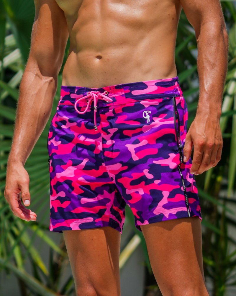 Pink Camo - 5" Swim Trunks Tucann